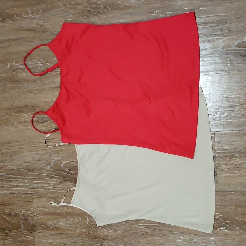 (M) Bundle of Two Solid Color Camisoles Layers Sleepwear Intimates Classic